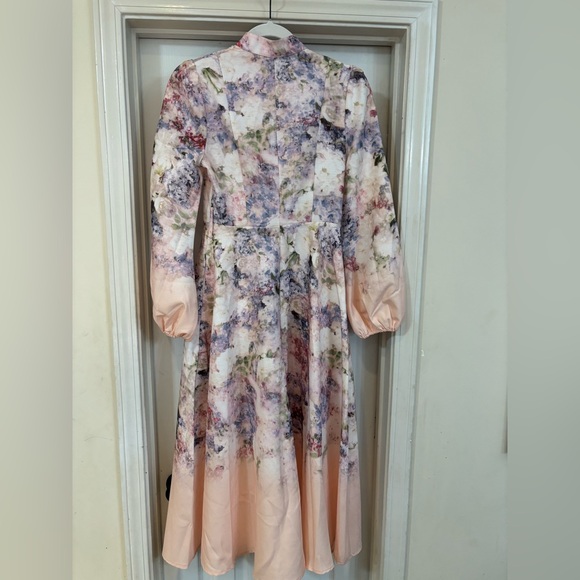 Commense Belted Balloon Sleeve Floral Dress - Picture 4 of 7